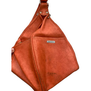 Samsonite orange vintage bowling bag